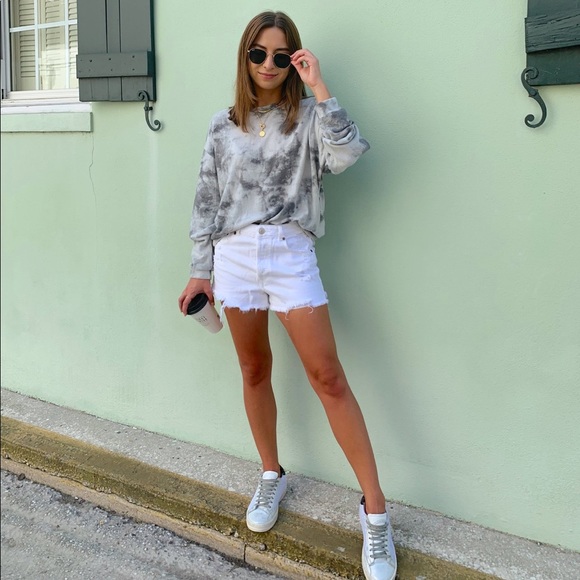 NEW! Grey & White Tie Dye Sweatshirt - Picture 3 of 3